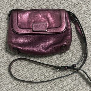 Marc by Marc Jacobs Metallic Purple Leather Crossbody Bag